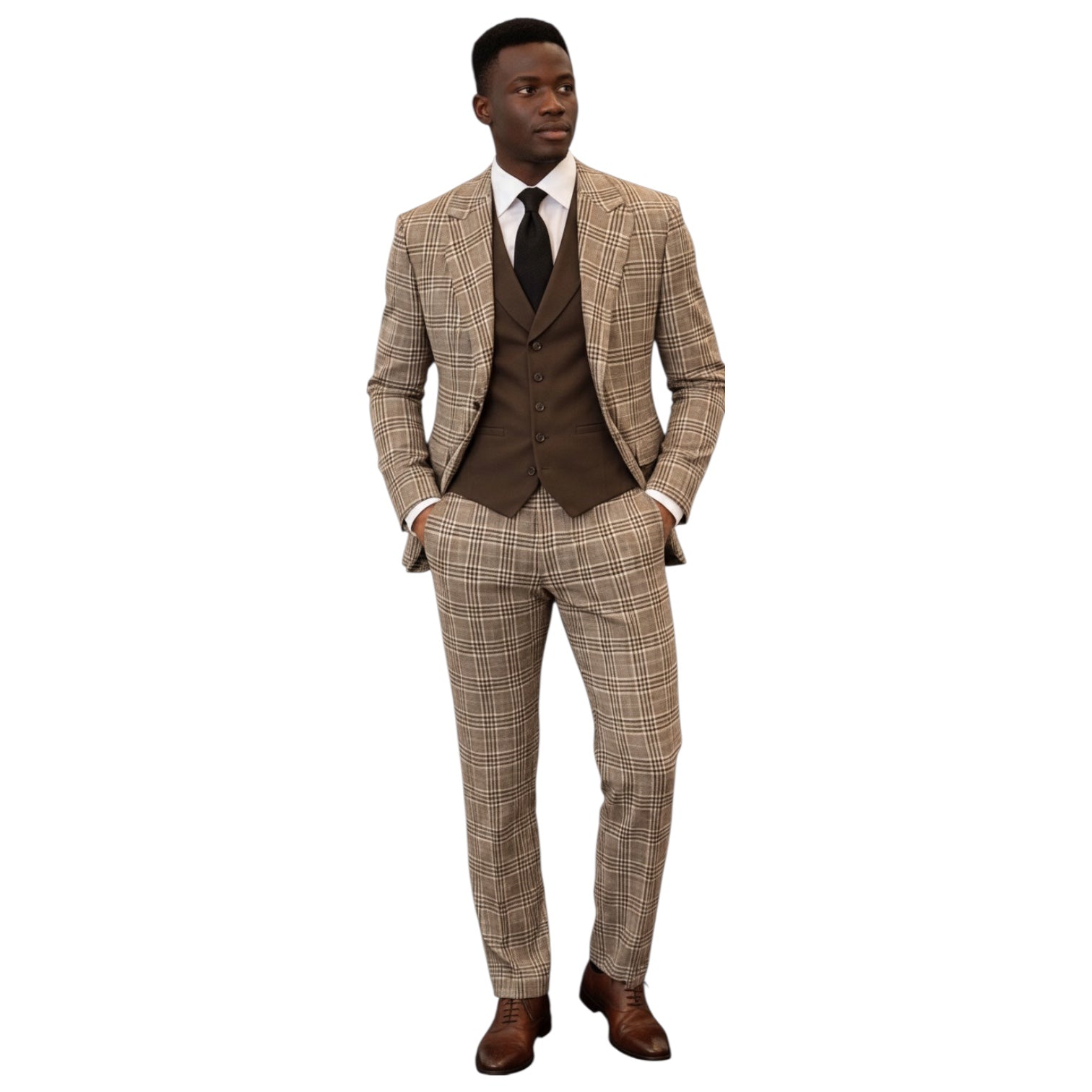 STEVE HARVEY: Plaid 3PC. SUIT. 226707SHS